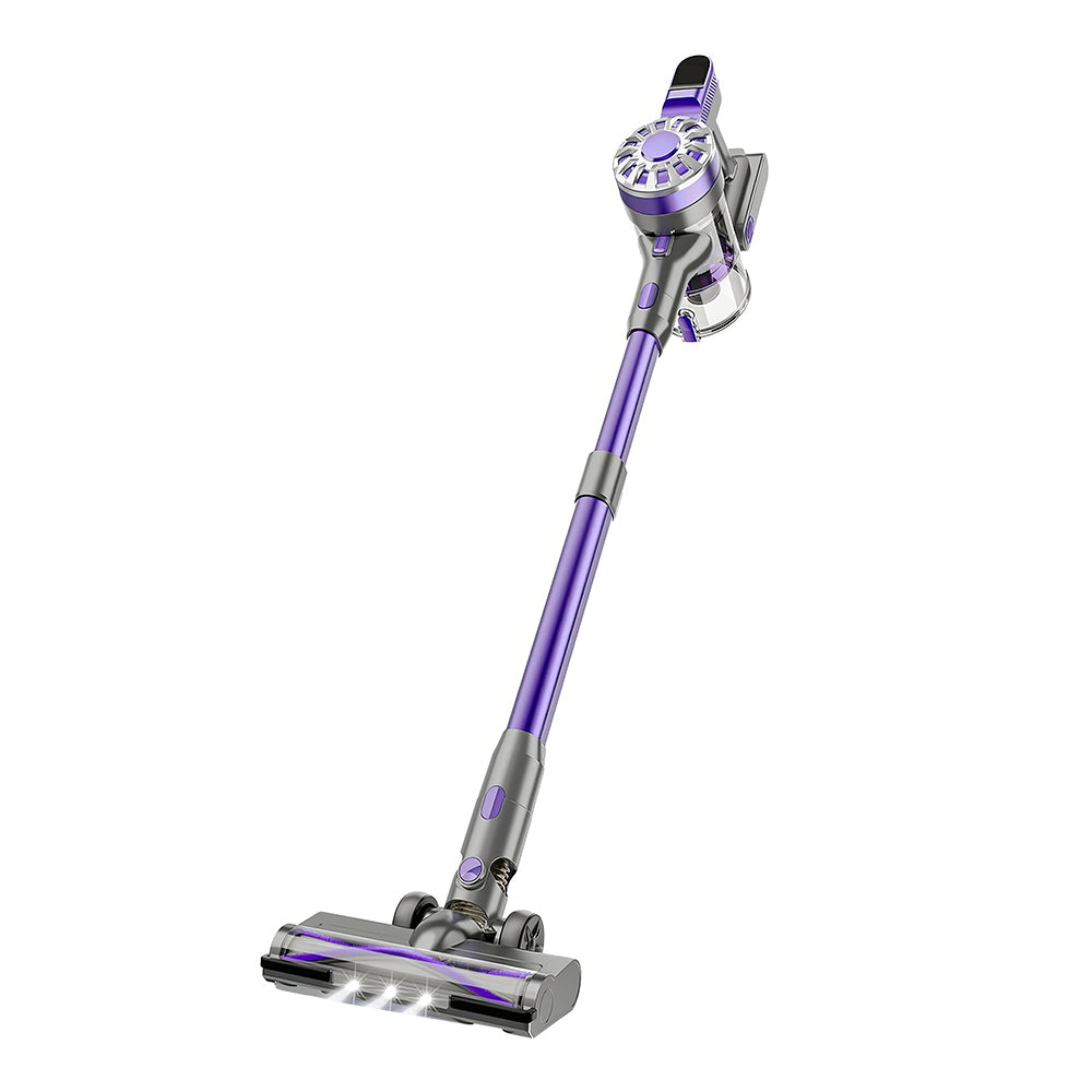 Cordless Stick Vacuum Cleaner – Lightweight, Swivel LED Brush, HEPA Filtration