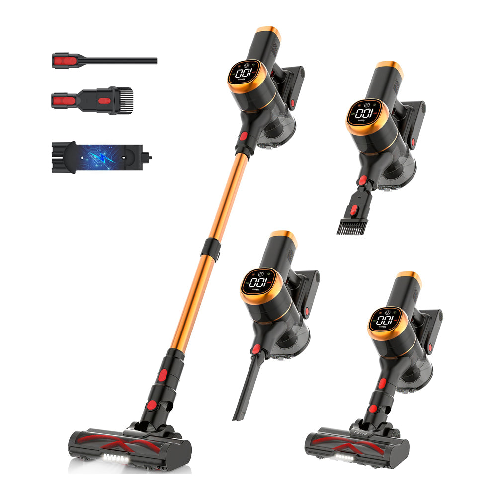 Cordless Stick Vacuum Cleaner – Lightweight Design with Touch Screen & HEPA Filtration