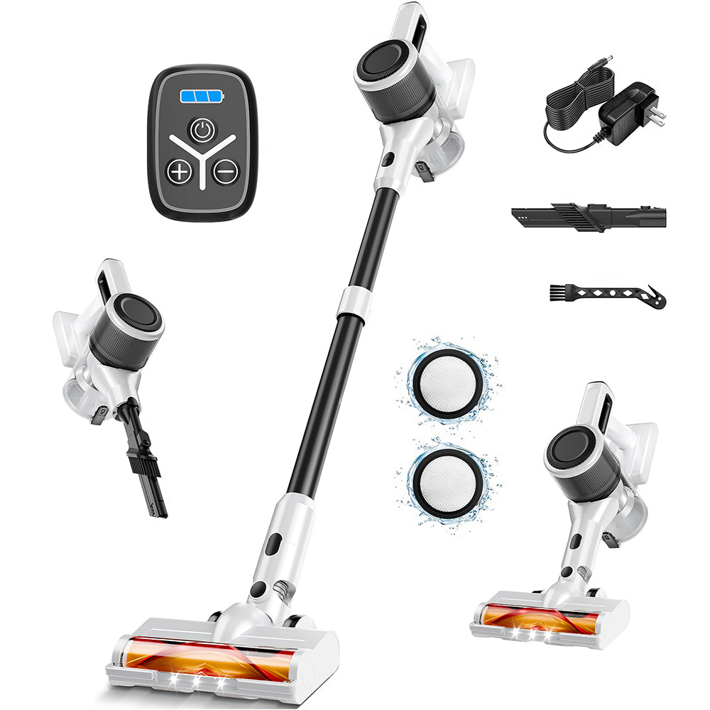 Cordless Stick Vacuum Cleaner – Lightweight with HEPA Filtration and Versatile Attachments