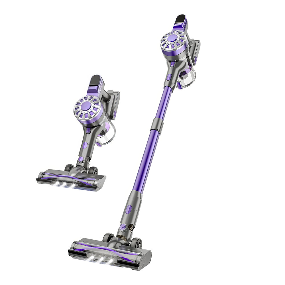 Cordless Stick Vacuum Cleaner – Lightweight, Swivel LED Brush, HEPA Filtration