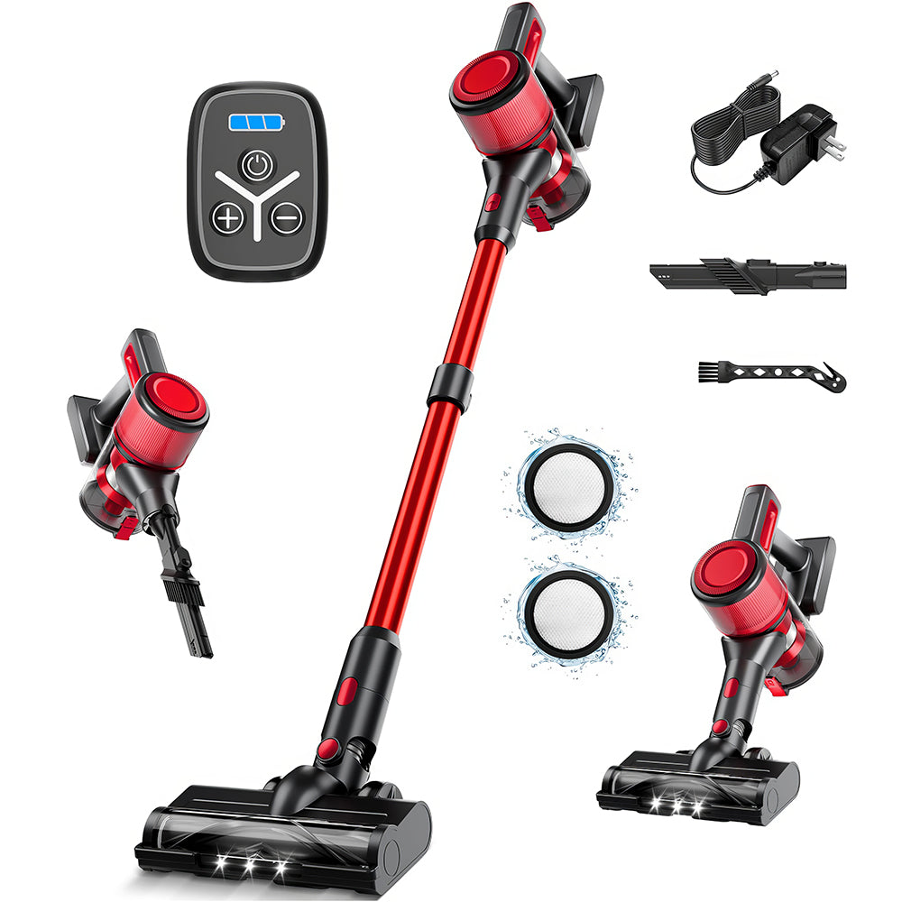 Cordless Stick Vacuum Cleaner – Lightweight with HEPA Filtration and Versatile Attachments