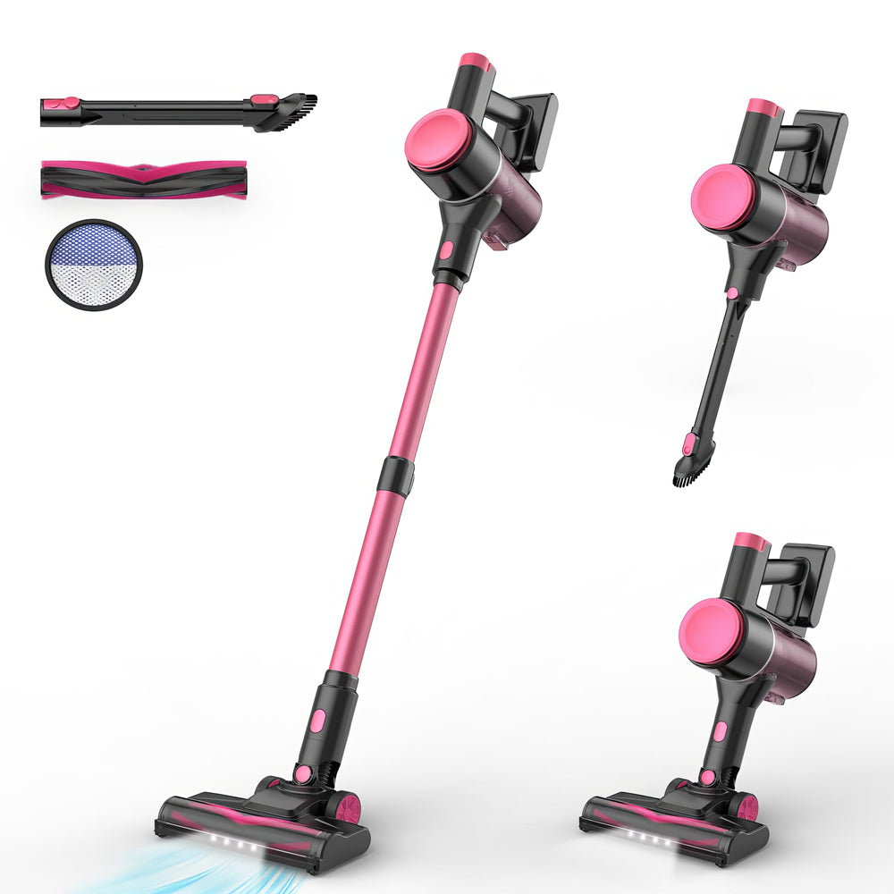 Cordless Stick Vacuum Cleaner – Motorized V-Brush, 5-Stage HEPA, Lightweight