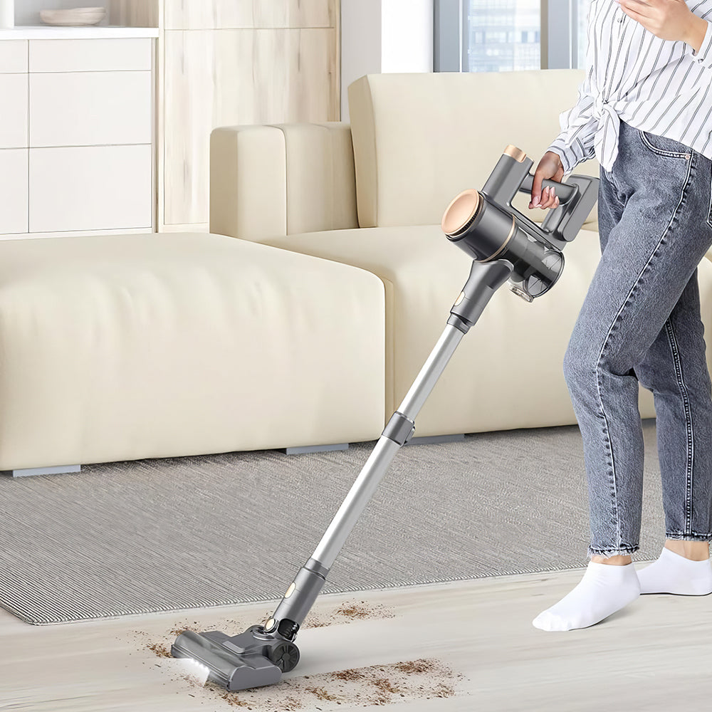 Cordless Stick Vacuum Cleaner – Motorized V-Brush, 5-Stage HEPA, Lightweight